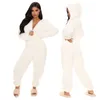 Jumpsuits Rompers Autumn and Winter Long-Sleeved Hooded Casual byxor Plush Home Service Pyjamas Söt