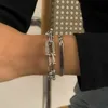 パンクゴールドカラー銅チェーンUリンクブレスレットファッションステートメントヘビーメタルバングルブレスレットPulseras Women Bijouxギフト