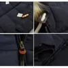 Giacche da uomo invernali in cotone caldo e spesso con cappuccio Giacca taglie forti per uomo Collo in pelliccia sintetica Cerniera Manica lunga Cappotto Chaquetas Hombre M-3XL