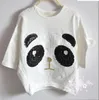 Conjuntos infantil Primavera Bebé Lantejoulas Panda Batwing Manga Solta Sweater + AB Leggings listrados