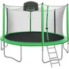 12Feet trampolines voor kinderen met veiligheidsbehuizing, basketbalring en ladder, gemakkelijke montage ronde outdoor recreatieve trampoline VS A08