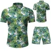 Survêtements pour hommes Ensemble de chemises hawaïennes pour hommes Été Floral Hommes + Shorts de plage imprimés Survêtement à manches courtes Mode 2 pièces Ensembles Vêtements pour hommes