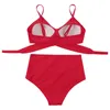 Kvinnors badkläder Kvinnor Plus Size Bikini Sexig Bandage Swimsuit Summer Push Up Brazilian Swimming Biquini Bathing #T1Q