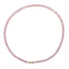 Iced ausbling Zirkon 5mm Tennis Kette Halskette Frauen Männer Hip Hop Mode Schmuck Gold Silber Farbe Rosa CZ Charm Choker 46mm