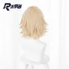 Anime Tokyo Revengers Sano Manjiro Cosplay Wig Mikey Light Blonde короткие волосы термостойкий высокотемпературный провод Y0913