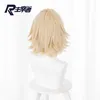 Anime Tokyo Revengers Sano Manjiro Cosplay Wig Mikey Light Blonde Short Hair Heat-Resistant High Temperature Wire Y0913