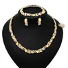 Earrings & Necklace XOXO Nigerian Luxury Gold Jewelry Set Pakistani Fashion Wedding Bride Party Crystal Dubai For Women Bracelet