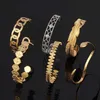 Snake Bangle Bracelets Punk Curb Cuban Chain Bracelets Stainless Steel Bracelet for Women Geometric Gold Open Cuff Bracelet Q0719