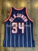 Cosido personalizado HAKEEM OLAJUWON # 34 Champion Gold Jersey Hombres Baloncesto Jerseys XS-6XL