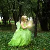 Trilly Abito da spettacolo cosplay per neonato Tollder 2021 con abiti da cerimonia per bambina in organza verde con volant ala principessa