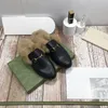 Princetown Kvinnor Tofflor Herr Loafers Äkta läder Kohud Sandaler Päls Luriga Fritidsskor Metall Spänne Flip Flops Spets Sammet Lazy Dupe Slipper Loafer Med Box