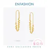 Enfashion 빈티지 나선형 곡선 매달려 귀걸이 여성 골드 컬러 큰 귀걸이 2021 패션 쥬얼리 친구 선물 Kolczyki E1223