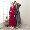 Frauen Bademantel Herbst Winter Warme Homewear Terry Robe Solide Langarm Dicke Casual Dressing Kleid Kleidung Für Schlafen 210901