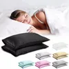 20*26 zoll Seide Satin Kissenbezug Einfarbig Kissen Abdeckung Luxus Bettwäsche Glatte Kissen Fall Für Bett Werfen WLL478