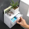 Toiletpapier Houders Wall-Hung Tissue Box Huishouden Niet-geperforeerde Pompen Creatieve Multifunctionele Paperrack voor Badkamer Tool