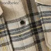 여성 코트 체크 무늬 가을 봄 재킷 여성 윈드 브레이커 outwear 야외 슬림 맞는 자켓 레이디 캐주얼 의류 210604
