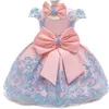 Primeiro aniversário vestido para 1 bebê de 2 anos festa de renda fantasia de princesa natal nascido primeiro vestido de batizado