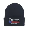 Trump Hat Presidential Election Spring Knitted Wool Caps Adults Supporter Hats Winter Beanies Skull RRB12537