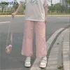 Japonês Doce Bonito Sweatpants Estilo Preppy Mulheres Amor Coração Impressão Lolita Lolita Pants Pants Meninas Kawaii Solto Calças Reta Y211115