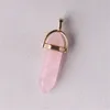 Mode Natursten Bullet Form Charms Healing Crystal Pendant Quartz Chakra Druzy Halsband Smycken FindIngs