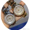 Women's Luxe Fashion Horloges Rvs Rhinestone Clock Gypsophila Kunstmatige Diamant Rose Gold Dames Kostuum Jurk Wristwa