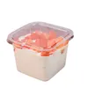 Caixas de cupcake plásticas de mousse quadrado transparente de caixa transparente com tampa Yoghourt Pudding Festa de casamento Fontes RRB11553