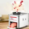 Köttslipmaskiner 2021 Rostfritt stål Slicer Desktop Kommersiell multifunktion Helt automatisk elektrisk vegetabilisk skärare skivad