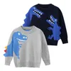 Cute Dinosaur Sweaters For Boys Toddler Knitted Wear Cotton Children's Knitted Wear Pullover Autumn Clothes For Kids Y1024