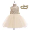 Bébé Robe Paillettes Fleur Robe De Baptême Première Communion Vêtements nés Enfants Filles 1 An Anniversaire Princesse Infant Party Custume 210508