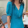 Summer Slim All Match Femme Chic Prom Loose-Fitting V-Neck Long Dress French First Love Vestidos 210525