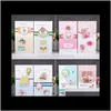 Cart￵es de felicita￧￵es Evento Festive Party Supplies Home Garden8pcs Creative Flores artesanais Birthday Birthday Custom Cart￣o Universal Blessing1 Drop