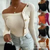 女性のTシャツ2021インナーセーターニットトップボトムリングシャツ長袖洋風