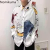 Nomikuma coréen Harajuku chemises dessin animé imprimé à manches longues hauts Blusas simple boutonnage décontracté chemisier ample femmes 3d779 210514