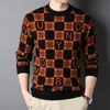 Mäns Tröjor Sticka Designer Top Fashion Grade Street Wear Pullover Varm tröja Autum Vinter Casual Jumper Mens Kläder 2021