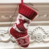 Bas à tricoter de noël 9 pouces, ornements en fil, sac cadeau rouge, joyeux noël, bonne année, chaussettes bonbons, EEC2919