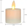 Strings Set Of 12 Electronic TeaLight LED Votive Candle Lamp Ivory Swinging Dancing Moving Flame Xmas Home Wedding Party Bar Decor-Amber