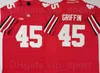 College Ohio State Buckeyes Football 2 Chris Olave 7 CJ Stroud Jersey 8 Trey Sermão 1 Justin Fields 27 Eddie George 45 Archie Griffin Red Black University Branco