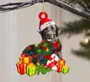 2021 nouveau en bois mignon chien arbre de noël ornement noël incassable boule Figurines décor Nativité fête bricolage bénédiction chiot cerf pendentif Sculptures cadeau