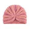 Baby Autumn Winter Warm knitted hat Children's Striped Printed Turban Hats Fashion Newborn Cute Rainbow Beanie Skull Cap Casual Crochet cap