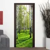 3D Sticker Yeşil Ağacı Orman Duvar Ev Oturma Odası DIY Çıkartmalar PVC Vinil Kendinden Yapışkanlı Kapı Duvar Kağıdı 210317