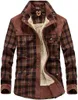 Camicie casual da uomo Fashion Outdoor Vintage Sherpa foderato manica lunga abbottonatura camicia a quadri in flanella giacche cappotti per uomo