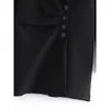 VUWWYV Blazer nero Abito da donna Colletto a molla Ufficio Mini Donna Spallina a maniche lunghe Spallina con bottoni Vestidos 210430