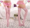 Massage Sexy lace Garter Belt + Stockings women hot erotic Lingerie Set Bow Suspender sex Belt Over Knee Socks porno Appeal accessories