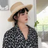 Kadınlar Ilmek Rafya Düz Şapka Yaz Plaj Tatil Kap Açık Güneş Koruma Rahat Kapaklar Vintage Tatlı Geniş Ağız Şapkalar