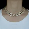 Hurtownie mrożona Bling Hip Hop Mężczyźni Kobiety Biżuteria 5a Baguette Cubic Cyrkonia CZ 20mm Chunky Kubańska Choker Naszyjnik Łańcuchy