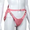 Nxy Sex Products Dildos Pink Pu Leather Bdsm Bondage Belt on Dildo Adjustable Strap Panties Less Harnas Lesbian Toy for Women 1227
