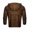 Mäns Mode Solid Färg Sticka Hooded Sweaters O-Neck Långärmad Slim Fit Pullover Toppar Höst Vinter 211102