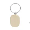 Beech Wood Keychain Party Favors Blank Personalized Customized Tag Name ID Pendant Key Ring Buckle Creative Birthday Gift RRF12194
