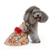 Camisa con falda para perros Vestidos rosados Ropa para perros Ropa para mascotas impresa por sublimación Camiseta Plisada Princesa Vestido para mascotas con flores Faldas de boda para perros pequeños Niña A272