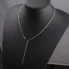 Mode rostfritt stål halsband lång kedjekedja choker halsband för kvinnor män boho diy smycken present krage hombres